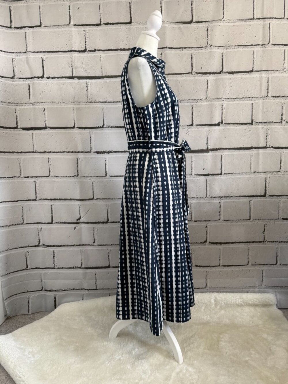 NWT Calvin Klein 100% Cotton Belted Sleeveless Shirt Midi Dress Size 10 - Picture 3 of 14